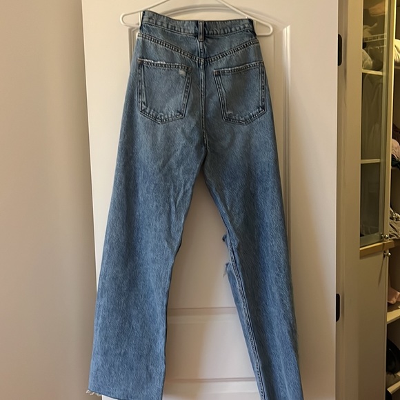 Zara high rise wide leg distressed jeans - Picture 3 of 4
